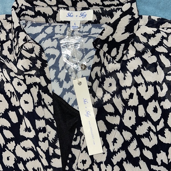 Black and Cream Leopard Print Dress - Picture 5 of 5